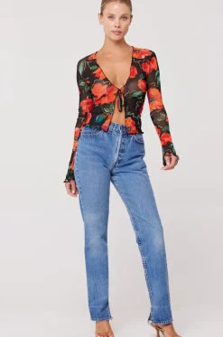 RESA Aliyah Mesh Top In Poppy Outlet