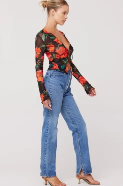 RESA Aliyah Mesh Top In Poppy Outlet