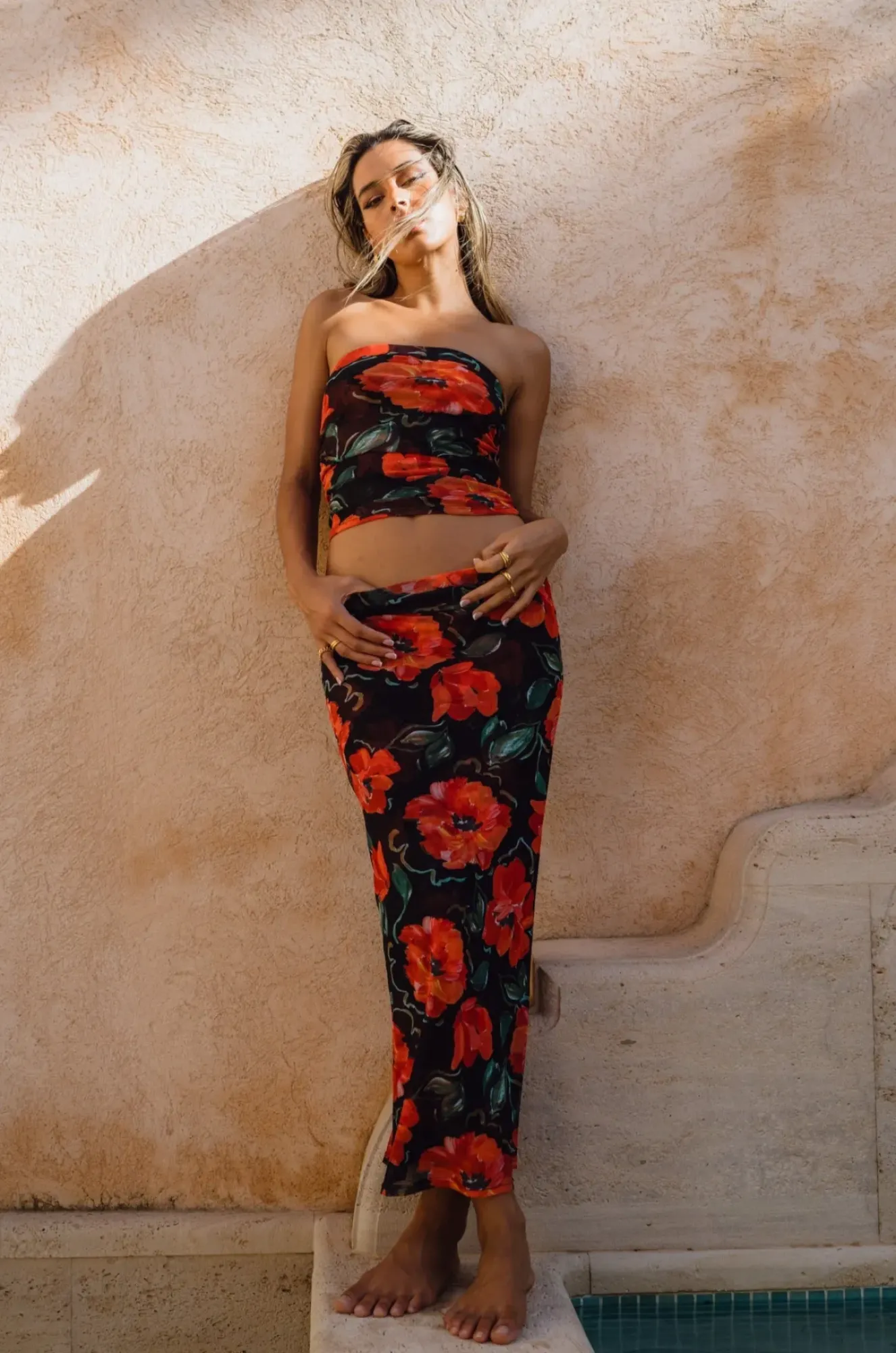 RESA Clyde Mesh Skirt In Poppy Cheap