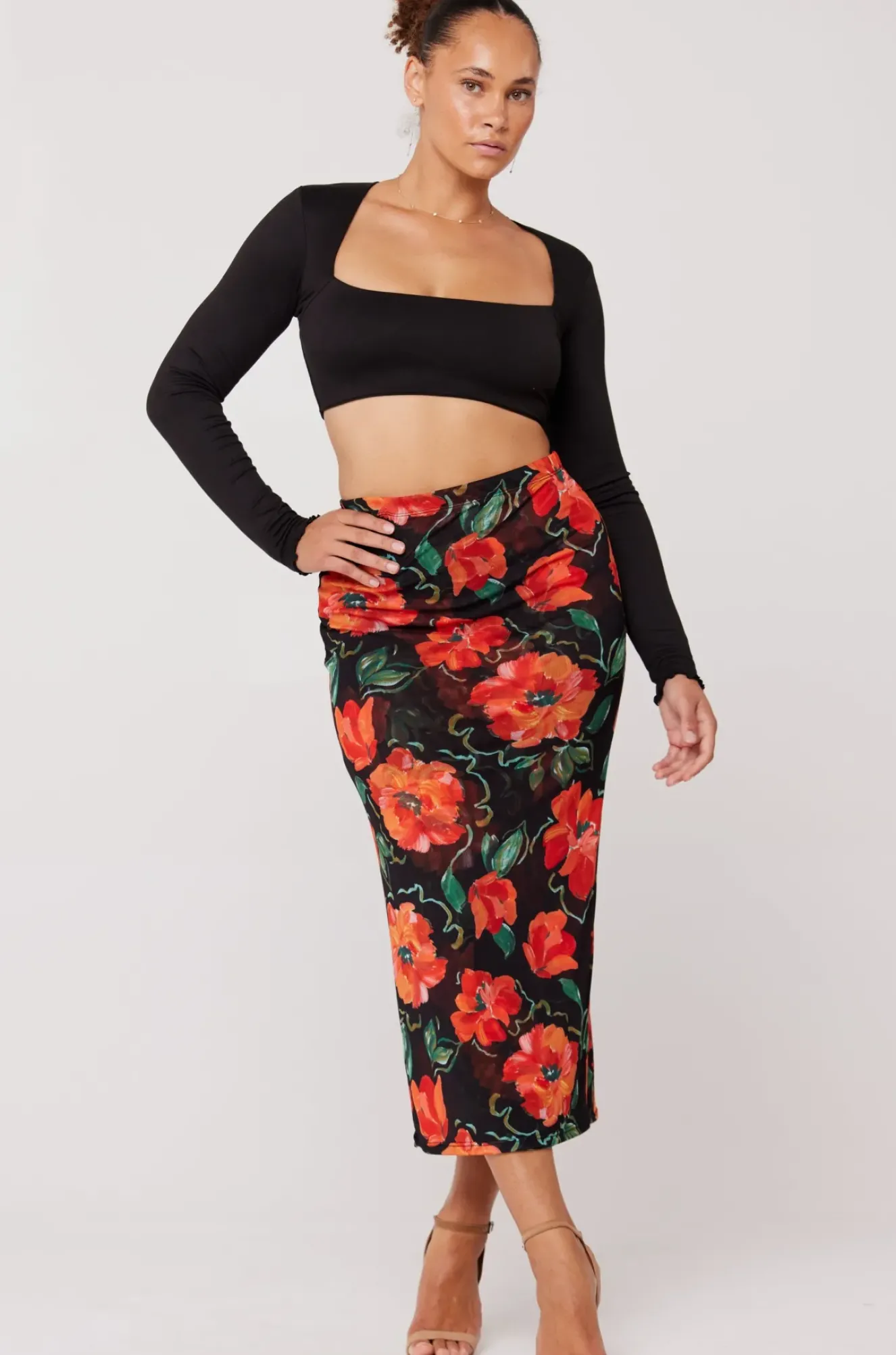 RESA Clyde Mesh Skirt In Poppy Cheap