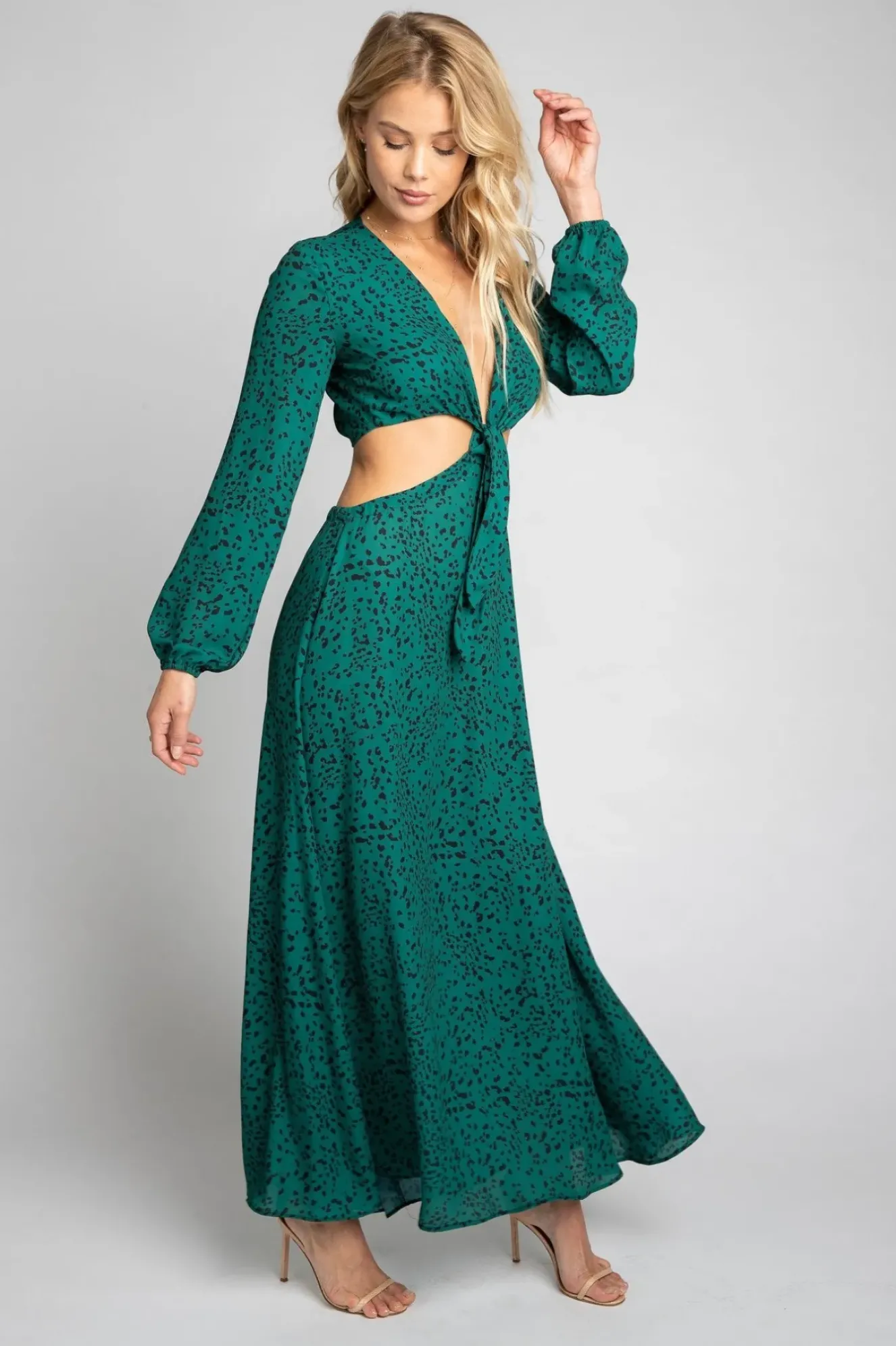 RESA Noelle Maxi Dress - Seabrook Green Maxi Dress With Sleeves Outlet